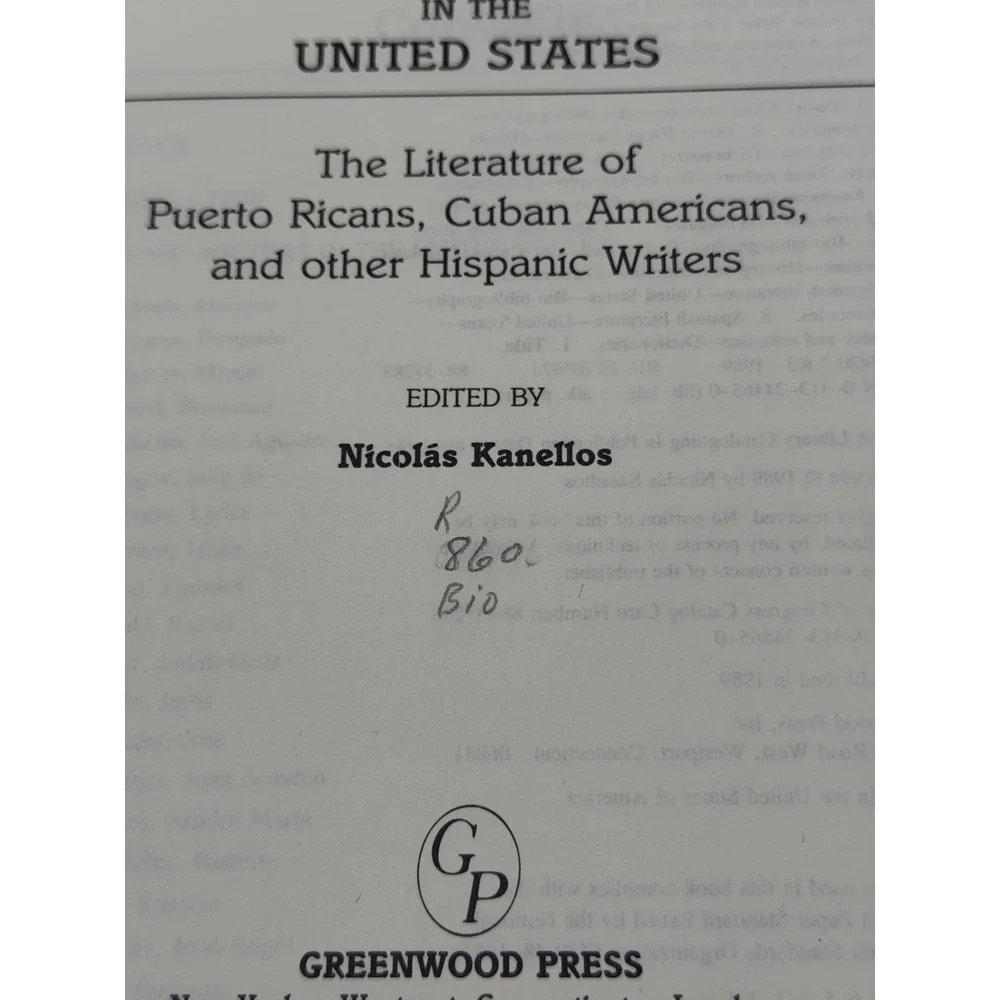 Biographical Dictionary of Hispanic Literature in the United States Kanellos Red